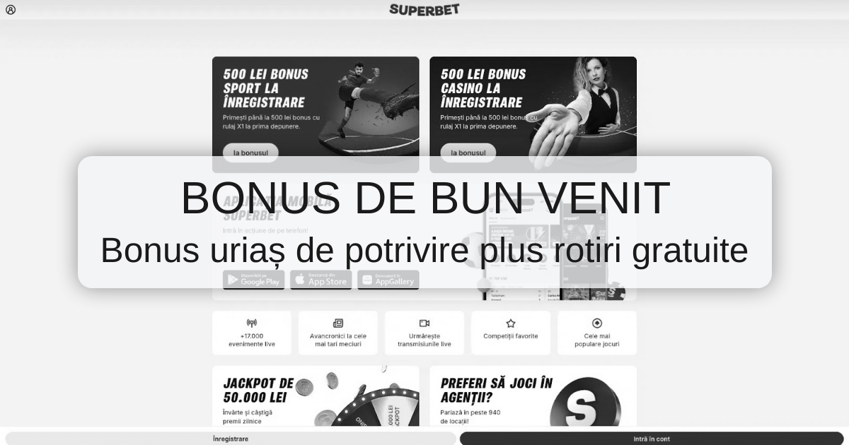 Superbet, cazinou online cu bonus de bun venit de până la 500 lei